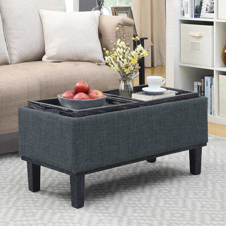 Storage ottoman bench with shop tray